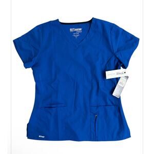 NWT Grey’s Anatomy Blue Professional Active Scrub Top Women’s size Large